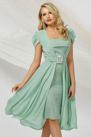 Rochie de ocazie eleganta mint Pretty Girl din doua piese (23832)