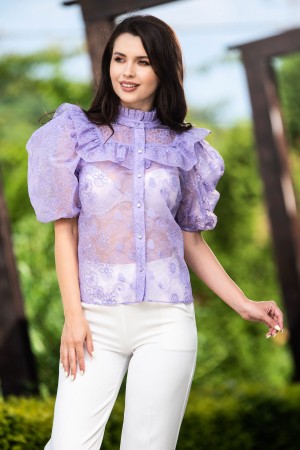 Camasa din organza lila brodata (23739)