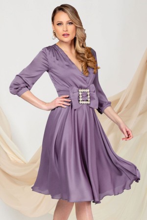 Rochie de ocazie Pretty Girl lila in clos cu cordon tip funda (25060)