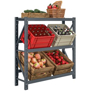 HOMCOM Raft Autoportant pentru Cutii cu 3 Niveluri, Raft pentru 6 Cutii cu Înălțime Reglabilă, 110x30x110 cm, Gri | Aosom Romania