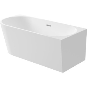 Cada baie freestanding Deante Silia, 150 x 75 cm, lipita de perete, orientare dreapta, alb lucios