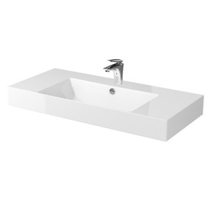 Lavoar suspendat alb 100 cm, dreptunghiular, Cersanit Inverto ROCKLITE