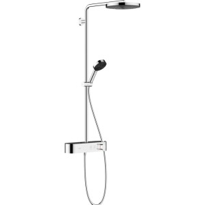 Coloana de dus crom lucios Pulsify S 1jet cu baterie termostatata Hansgrohe ShowerTablet Select 400