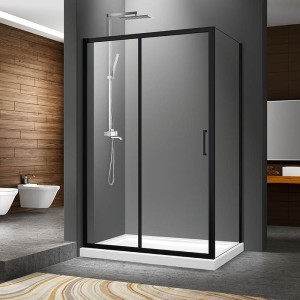 Cabina dus dreptunghiulara neagra 120x90 cm Mediterraneo, Iris Black (S02RE01-BL 120X90XH200)