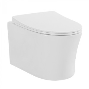 Set vas wc suspendat, rimless, cu capac soft close si quick release, alb, Fluminia, Isolda