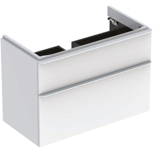 Dulap baie suspendat Geberit Smyle Square pentru lavoar, 90 cm, alb