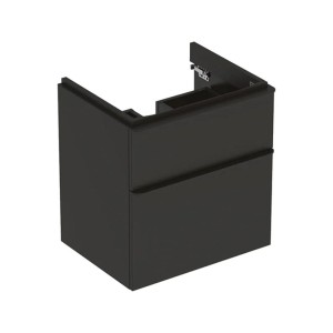 Dulap baie suspendat gri inchis lava 584x470x617 cm, 2 sertare, pentru lavoar, Geberit Smile