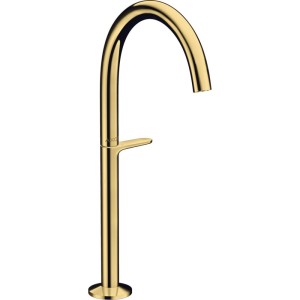 Baterie lavoar inalta auriu lucios cu ventil click-clack Hansgrohe Axor One Select 260