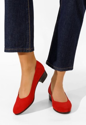 Pantofi dama piele naturala rosii Montremy V2