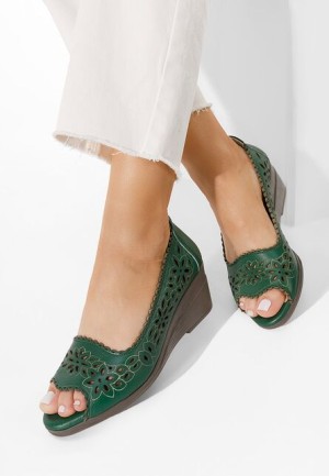 Pantofi dama piele Amabella verzi