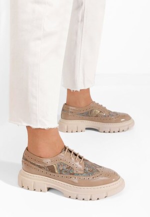 Pantofi derby piele Henise V5 bej