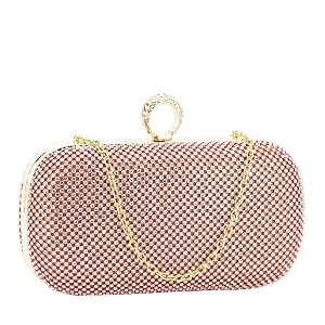 Geanta clutch roz cu pietricele L-1061 05