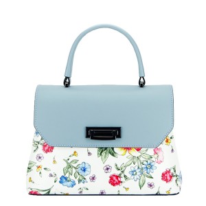 Geanta albastra cu imprimeu floral 8959 124