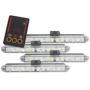 Set 4x6 Lumini LED Tip Stroboscop De Avertizare Flash Rosu si Albastru Alimentare 12V (SKU0943)