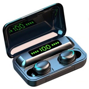 Casti F9 Smart Techstar®, Wireless, Bluetooth V5.0, SplashResistent, Touch, iOS, 1200mAh, Android, Negru (SKU1205)