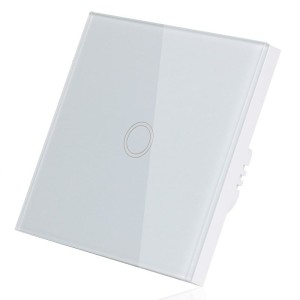Intrerupator Touch Techstar®, Sticla Securizata, Design Modern, Iluminare LED, 1 Faza, Alb (SKU1608)