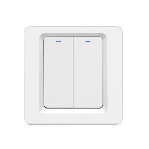 Intrerupator Smart Techstar®, Wireless 2.4GHz, Button cu Revenire, Design Classic, Iluminare LED, 2 Faze, cu NUL, Alb (SKU1629)
