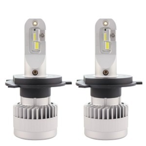 Set 2 LED-uri Auto Techstar® X9, H4, 60w, 8000 Lumeni, 6500K, AUTO, 12-24 Volti, CSP, Canbus, Miez Cupru, Radiator Aluminiu (SKU2447)