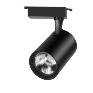 Spot LED Techstar® Tracklights, Pentru Sina RailRacks Monofazata Tip L, 40w, 4000k Lumina Naturala, Iluminat Directionabil, Corp Aluminiu Negru (SKU2603)