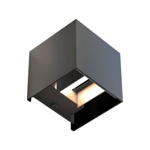 Aplica Exterior Techstar® LED Light CUBE , Putere 6W, A+, Rezistenta la Apa si Praf, Alb Rece, 6000K, Aluminiu, Negru (SKU2628)