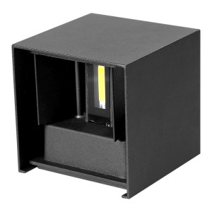 Aplica LED de perete Interior/Exterior Techstar®, Putere 12W, Culoare Lumina 4000K, 1100 lm, 10x10 cm, IP 65, Negru
