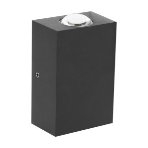 Aplica LED de perete Interior/Exterior Techstar®, Putere 2W, Culoare Lumina 4000K, 600 lm, 9x6 cm, IP 65, Negru (SKU2833)