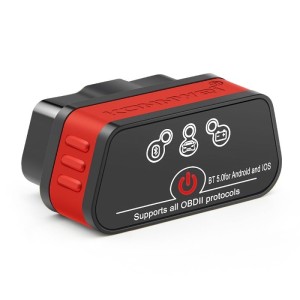 Diagnoza auto OBD2 KONNWEI KW901, Bluetooth 5.0, Buton ON-OFF, compatibil Android iOS, ELM 327 OBDII, Negru/Rosu (SKU2904)