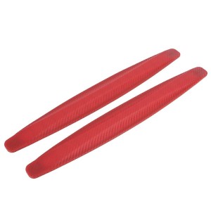 Set Banda Protectie Techstar®, Design Pentru Usa, Prag, Bara, Model Auto Universal din Cauciuc cu aspect de Fibra de Carbon, 40cm, Rosu (SKU2915)