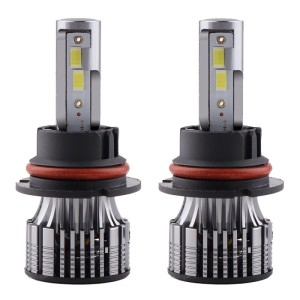 Set 2 LED-Uri Auto Techstar® V8, 9007, 120W, 12-24V, 15000 Lumeni, 6000K, Unghi Fascicul 360°, CSP 3570, Canbus, Radiator Aluminiu, Racire Cooling Tech, Argintiu (SKU2926)