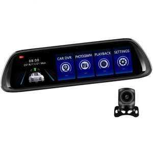 Resigilat Camera Video Auto Oglinda DVR Dubla FullHD Techstar® K62, Unghi 170°, Display IPS LED 10", Nightvision, Wide Range, cu Microfon (SKU0974R)