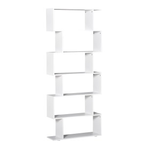 HOMCOM Bibliotecă din Lemn cu 6 Rafturi, 80x24x191 cm, Alb | Aosom Romania