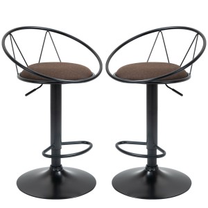 Set 2 scaune bar cu rotire de 360 de grade si suport pentru picioare 51x46x78-100cm HOMCOM | Aosom Romania