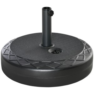 Outsunny Bază de Umbrelă Rotundă din Plastic Rezistent 30kg, Ø55x14cm, Ideală pentru Stabilitate, Ușor de Mutat, Negru | Aosom Romania