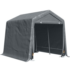 Outsunny Copertina pentru Masini, Motociclete si Biciclete, pentru exterior din Metal si Tesatura PE, Gri | Aosom Romania