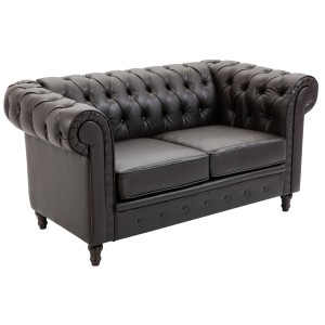 HOMCOM Canapea 2 Locuri Confortabilă, Piele Sintetică, 160x84x80 cm | Aosom Romania