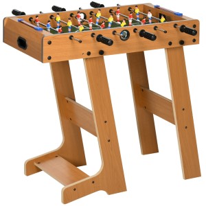 Fotbal- Biliard pliabil compact si pliabil din lemn, cu 18 jucatori, 69x37x70cm HOMCOM | Aosom Romania