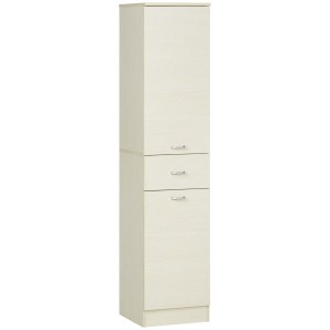 HOMCOM Dulap de Baie cu 2 Dulapuri, Sertar Central și Poliță Reglabilă pentru Depozitare și Organizare, 34x34x150 cm, Lemn Natural | Aosom Romania
