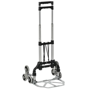 Durhand Carucior pentru Pachete Pliabil in Aluminiu cu 6 Roti pentru Scari Incarcare Max 70kg | Aosom Romania