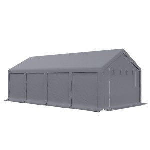 Cort de petrecere Outsunny 4 x 8 m pentru exterior, Gri inchis 4 x 8 m | Aosom Romania