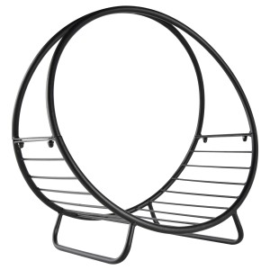 Outsunny Suport pentru lemne de foc Suport lemne in forma de cos design ridicat Greutate maxima 15 kg, negru 45x29.5x47cm | Aosom Romania