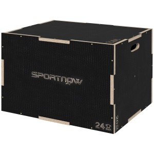 SPORTNOW Cutie Plyometrică 3-in-1 din Lemn Antiderapant, Ideală pentru Fitness Acasă, Dimensiuni 76/61/51cm | Aosom România