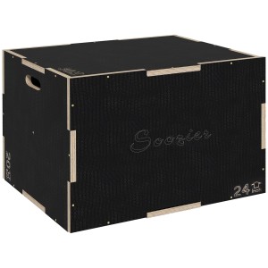 SPORTNOW Cutie de Sărituri Plyometrică 3-in-1, Cutie din Lemn Antiderapantă pentru Exerciții, 61x51x41 cm, Negru | Aosom Romania