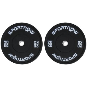 SPORTNOW Set 2 Placi Greutati Olimpice 20 kg Cauciuc pentru Haltere Orificiu 5 cm Acasa Sala | Aosom Romania