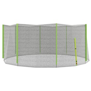 SPORTNOW Plasă Siguranță Trambulină Rotundă 366cm 8 Stâlpi Drepti Tarc Rezervă Plasă Rezistentă Negru Verde | Aosom Romania