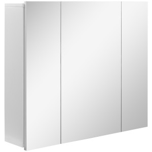 Kleankin Dulapior Baie Suspendat cu Oglindă, 3 Uși, Rafturi Reglabile, Lemn, Design Modern, 70x15x60cm, Alb | Aosom Romania