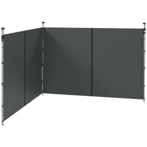 Outsunny Panouri Laterale pentru Foisor cu Usi cu Fermoar, pentru Foisoare Pliabile de 3x3(m) sau 3x6m, Gri Inchis | Aosom Romania