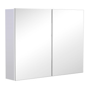 HOMCOM Dulapior de Baie cu Oglinda si 3 Rafturi din MDF Violet 80 x 60 x 15cm | Aosom Romania