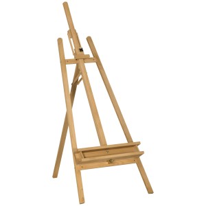 Vinsetto Sevalet pentru Pictura Pliabil din Lemn de Fag cu Inaltime si Inclinare Reglabile, 65x110x180-235 cm, Lemn natur | Aosom Romania