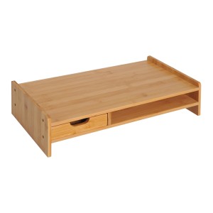 HOMCOM Suport pentru Monitor cu Spațiu pentru Mouse și Tastatură și Raft de Depozitare, 49x25,5x11,5 cm, Natural | Aosom Romania