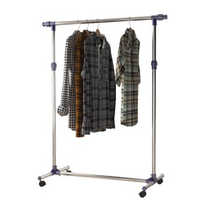 Cuier din inox cu roti HOMCOM, 160 x 170 cm, argintiu | Aosom Romania